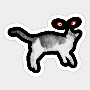 strange cat Sticker